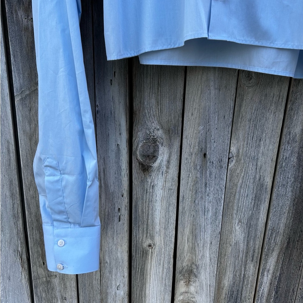 NWT Kkoncept Blue Bubble Crop Shirt Cotton L - Picture 6 of 16